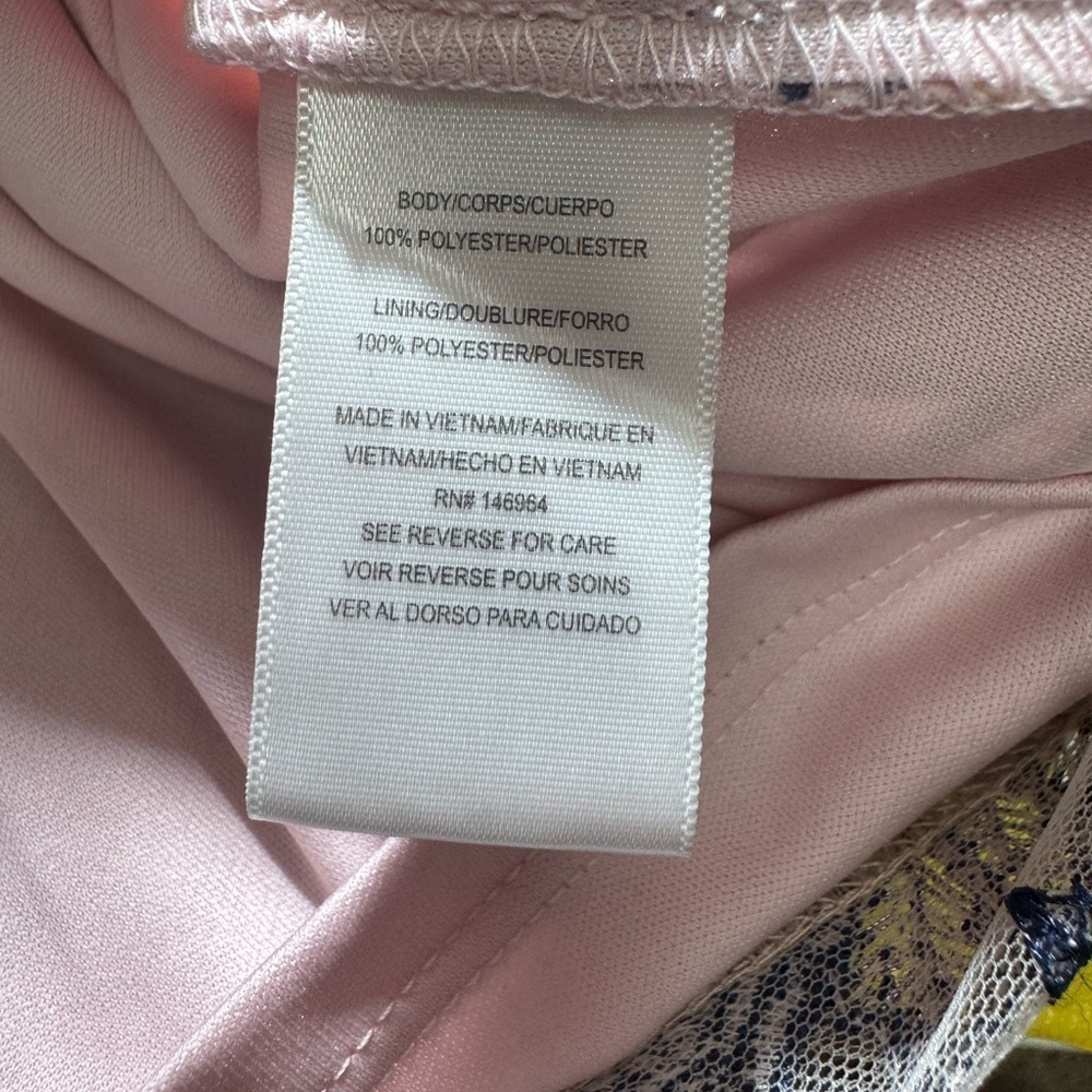 Donna Ricco Pink Floral Embroidered Dress Size 14 - Picture 6 of 7